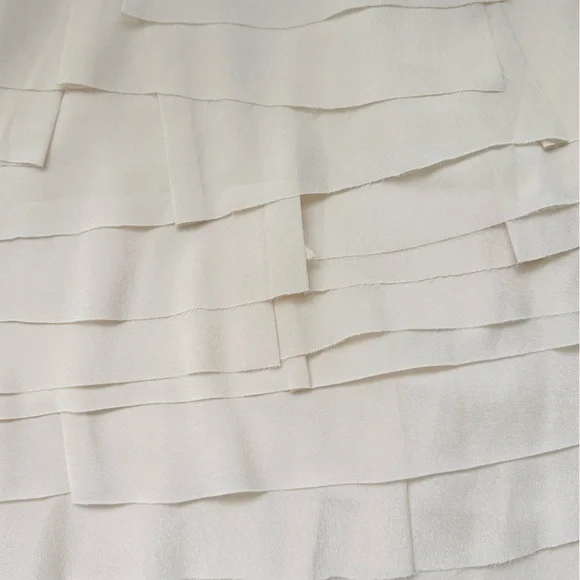 Forever 21 Cream Ruffle Mini Skirt Size L  Y2K Wester Chic Cottagecore Coquette - Picture 6 of 16